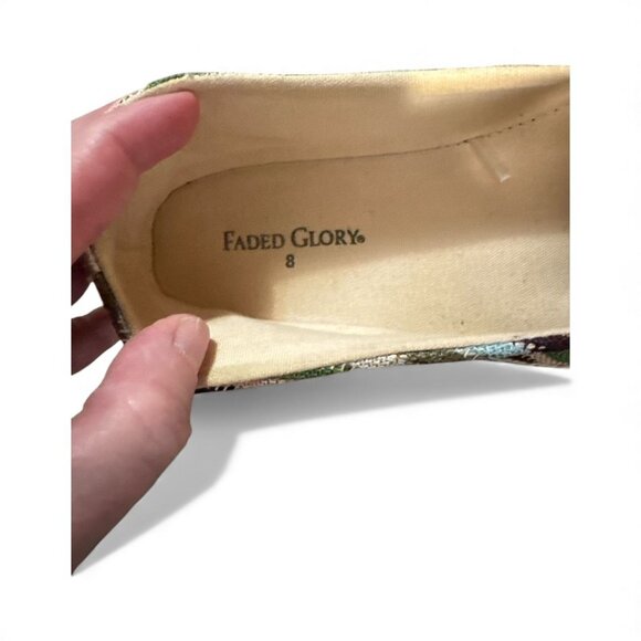 Set Of 2 Faded Glory Espadrilles Size 8 Zigzag & Striped Slip-On Flats Casual Sh - Picture 9 of 10